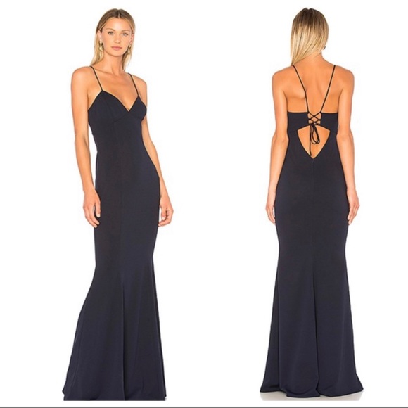 Katie May Luna Crepe Gown Long Formal Dress - Picture 2 of 8